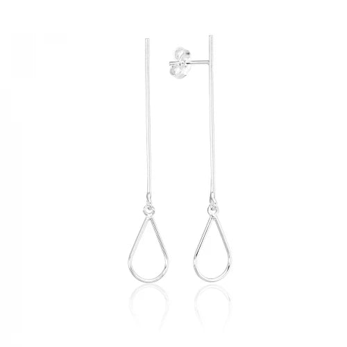 Brinco de Prata Fio e Gota