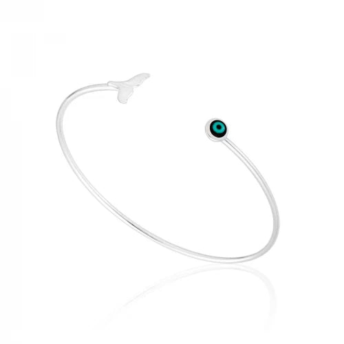 Bracelete de Prata Sereia Olho Grego
