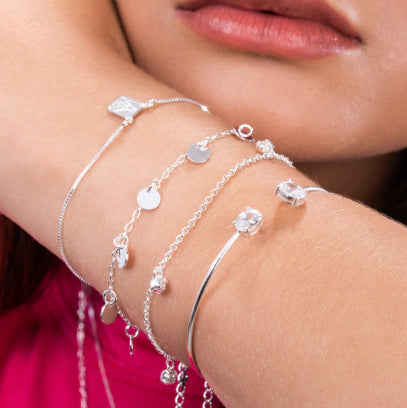 Pulseira Portuguesa com Zircônias Cristal