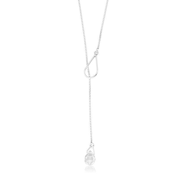 Colar de Prata Gota Cristal